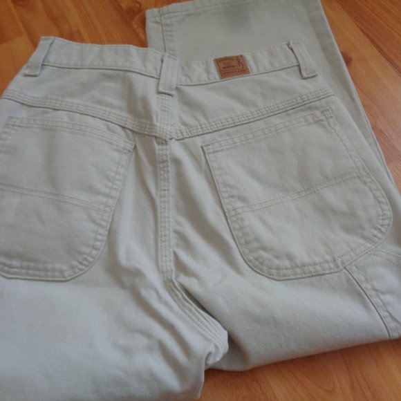 Vintage Riders by Lee 100% cotton khaki denim high waisted crop pants - Picture 6 of 11